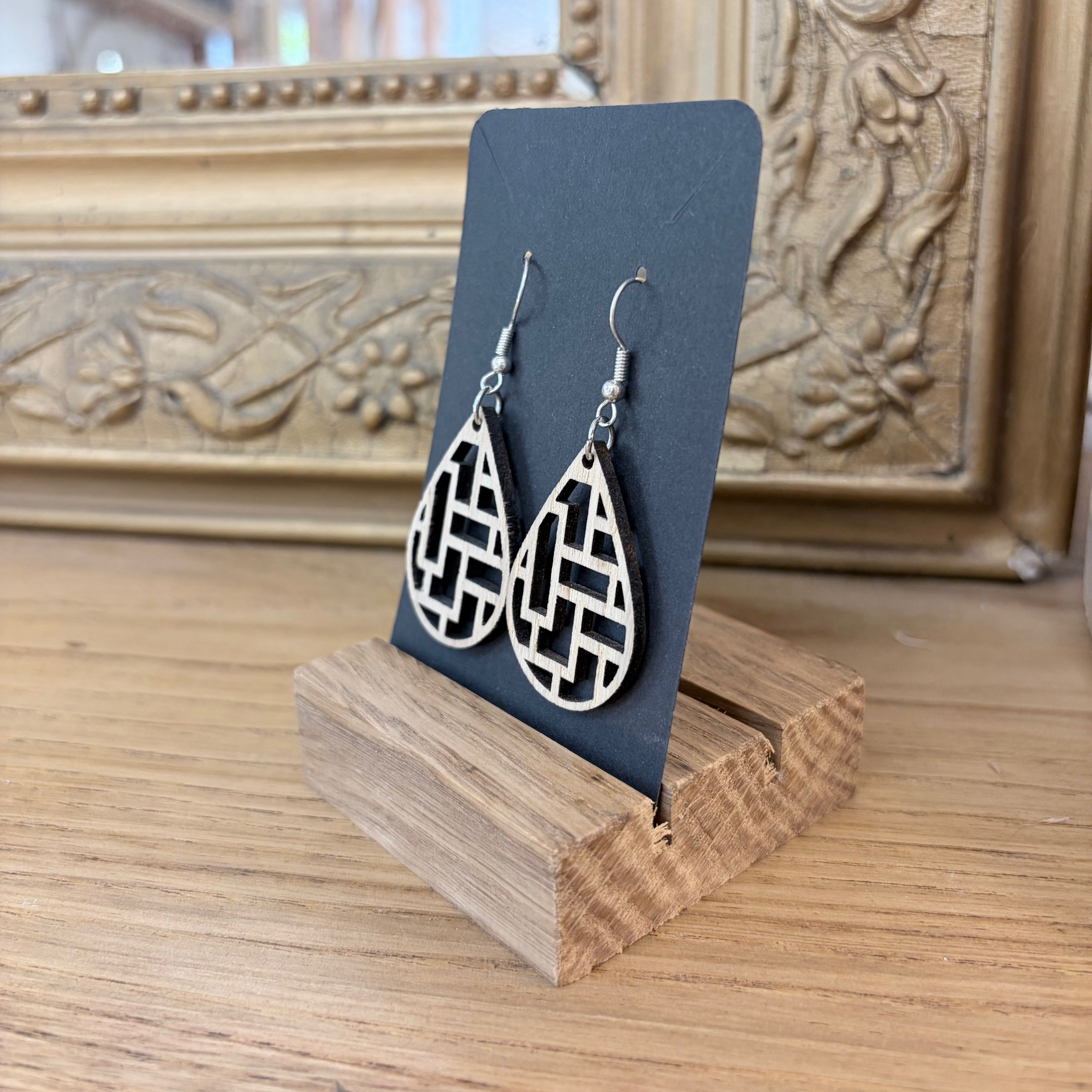 Boucles d’oreilles en frêne