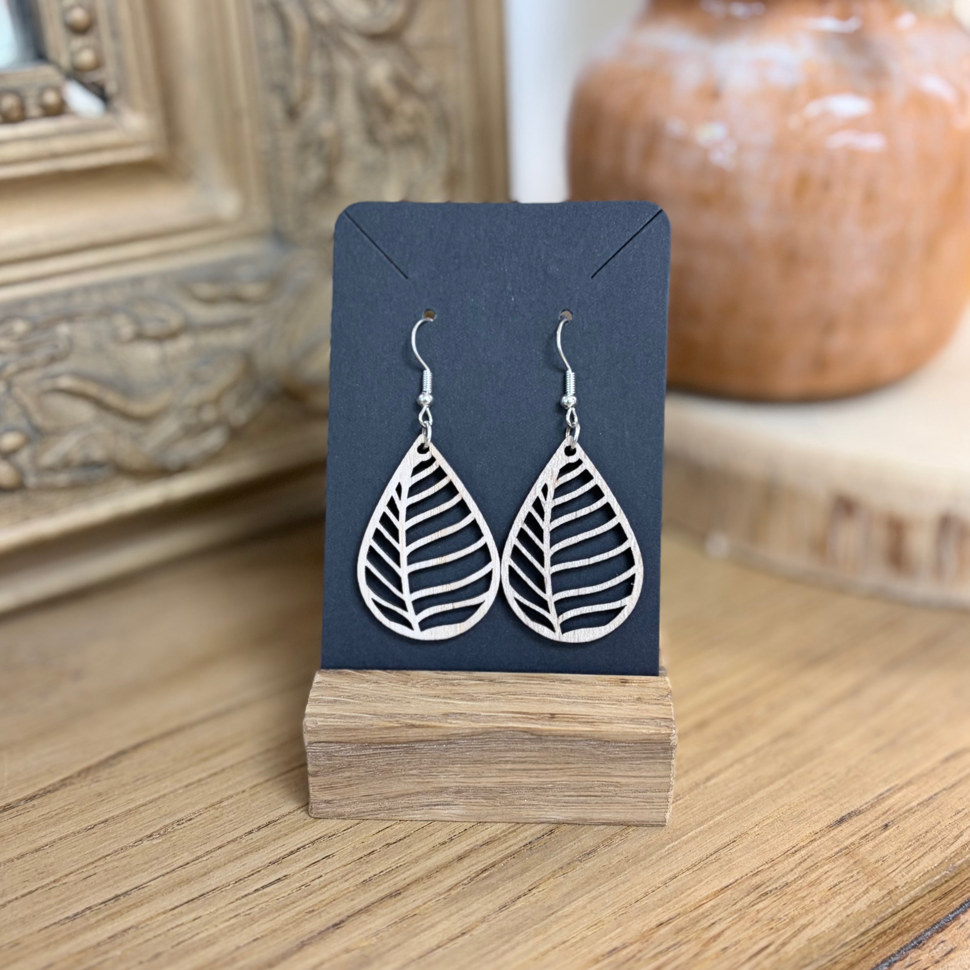 Boucles d’oreilles en frêne